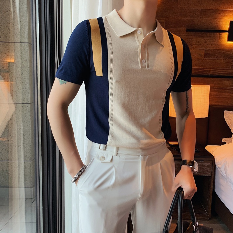 Áo Polo, Áo thun nam ngắn tay, áo polo nam phối kẻ  CMEN