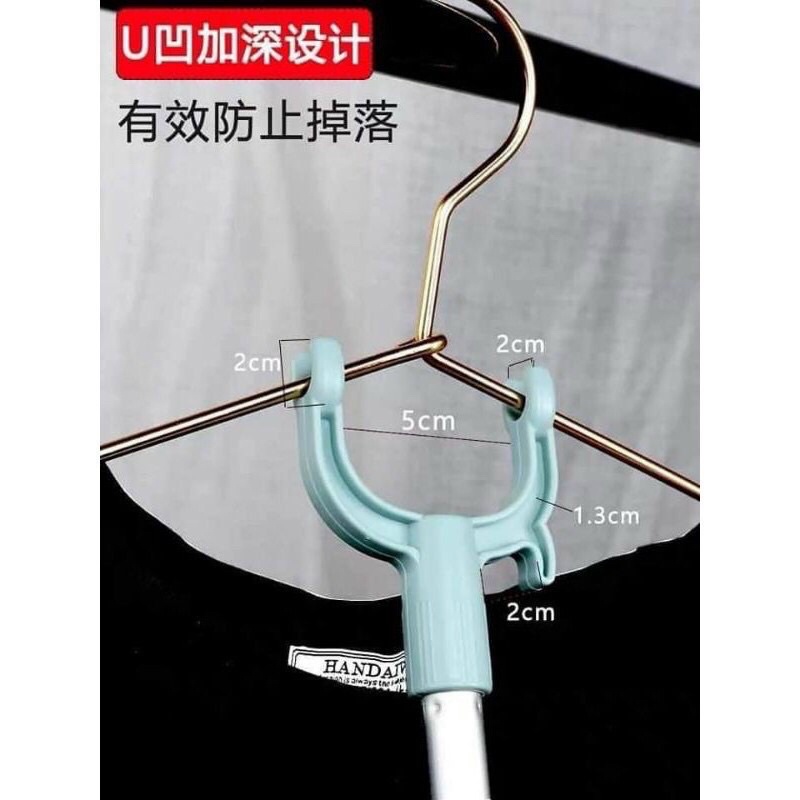 Gậy phơi quần áo trên cao bằng inox điều chỉnh ngắn dài thông mi