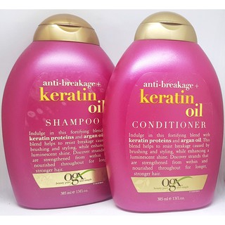 Bộ Dầu Gội Xả OGX Anti Breakage Keratin Oil chai 385ml của Mỹ