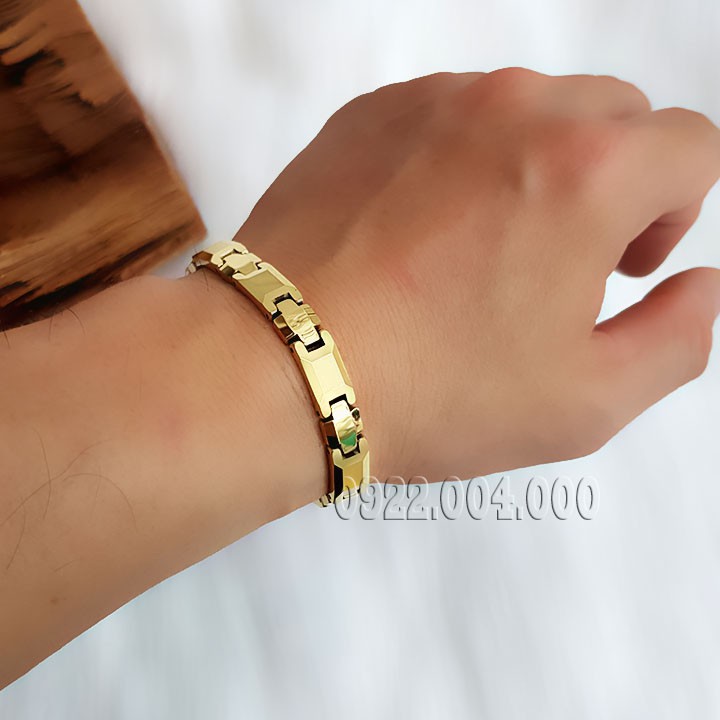 Lắc tay nam, lắc tay nữ đá màu vàng LZ1546.