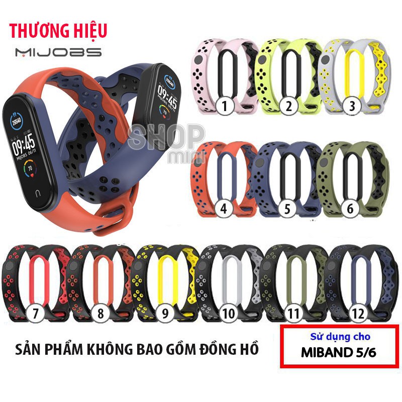 Dây đeo miband MIJOBS chính hãng thay thế cho Xiaomi Miband 5 Miband 6 viền màu thể thao