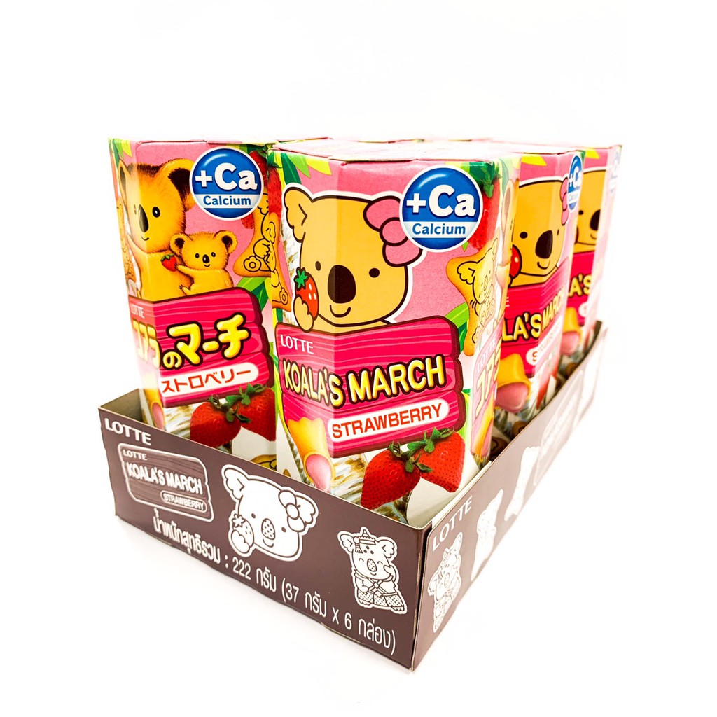 Lốc Bánh gấu Lotte Koala's March nhân Kem Dâu 6 hộp x 37g