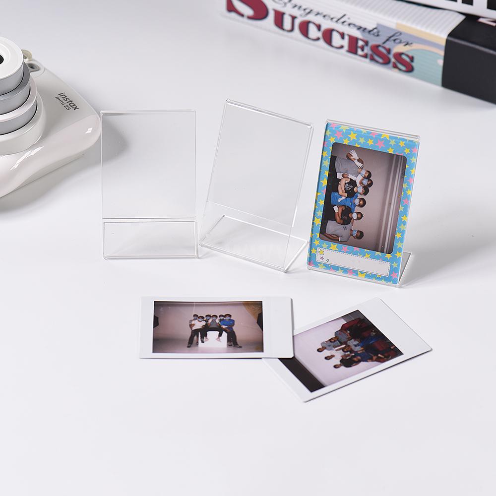 3" L-shape Acrylic Photo Frame Transparent Mini Stand for Fujifilm Instax Mini 8 8+ 70 7s 90 25 26 50s 9 SP-1 SP-2 Film