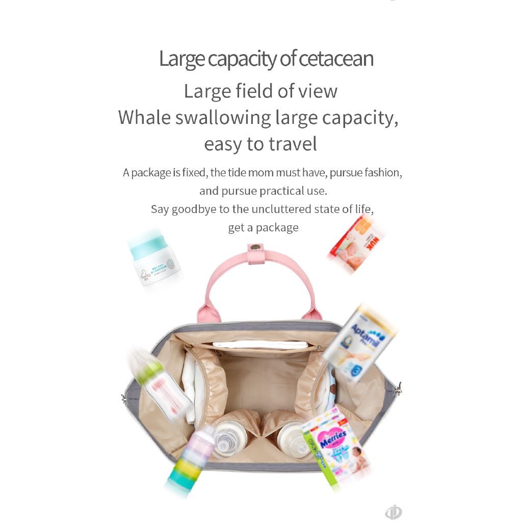 DISNEY Ba Lô Đựng Tã Em Bé Đa Năng Họa Tiết Chuột Mickey Minnie Dành Cho Mẹ Bỉm Sữa