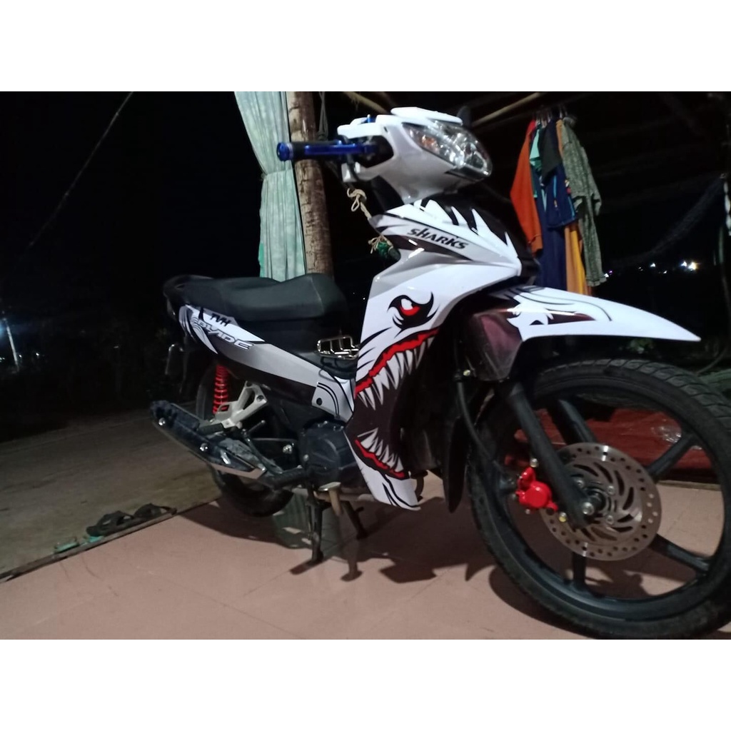 TEM TRÙM HONDA BLADE CÁ MẬP TRẮNG