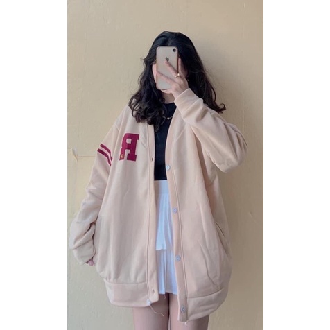 [ kèm Ảnh Thật] Áo Khoác Cardigan chữ R Phong Cách Hàn Xẻng Chất Vải Nỉ Dày [Có Ảnh Áo Thật]