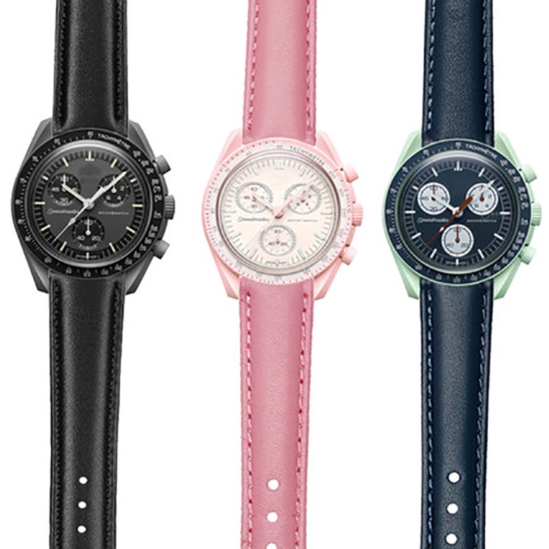 Mới Dây Đeo Đồng Hồ Bằng Da Thật 20mm Cho OMEGA x SWATCH