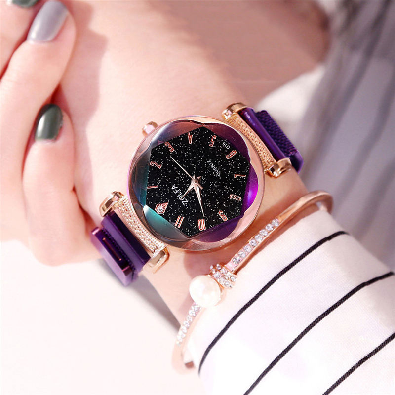 ZOLFA Elegant Lady Magnet Buckle Watches Luxury Rhinestone Starry Sky women Quartz Wristwatch Analog Clock Ladies Exquisite Wrist Accessories Đồng hồ nữ