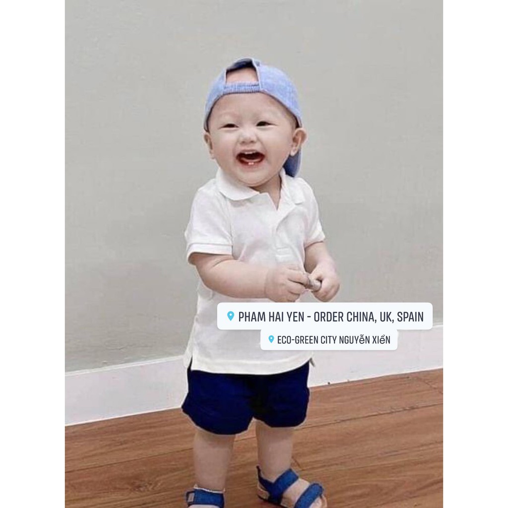 Áo polo trắng baby HM auth