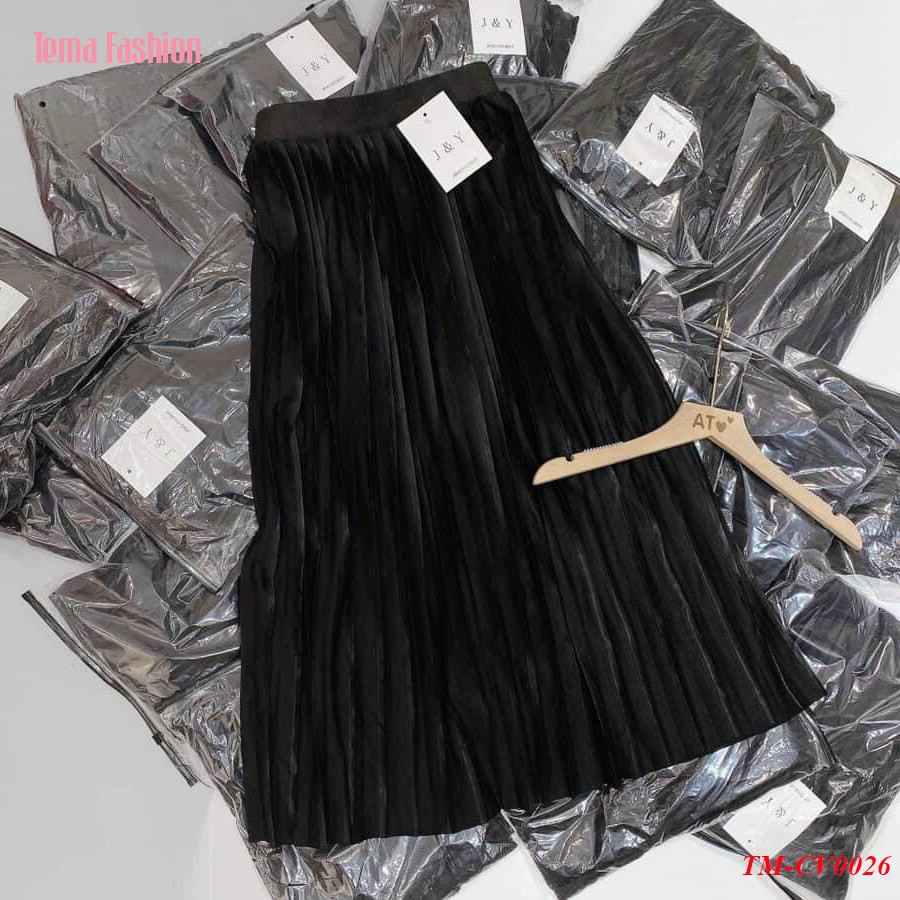Chân váy xếp ly nữ TEMA - Chân váy xếp ly dài cạp chun siêu đẹp | BigBuy360 - bigbuy360.vn