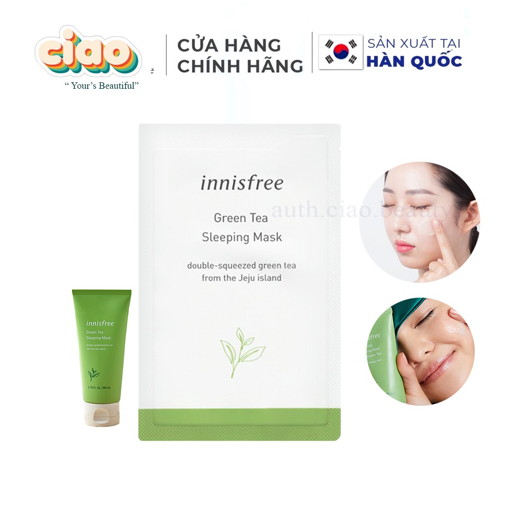 10 Sample Mặt Nạ Innisfree Green Tea Sleeping Mask 3ml