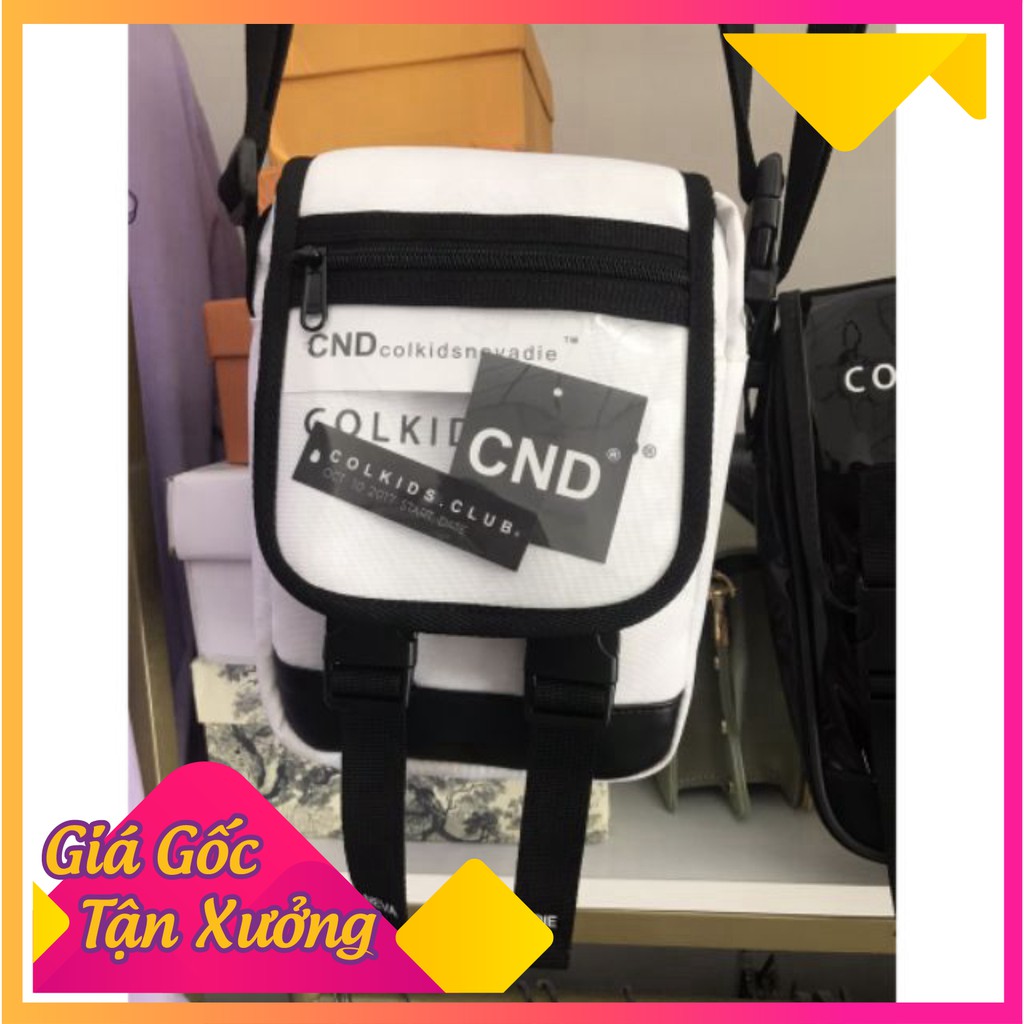 [TẶNG FULL TAG CND + GIẤY THƠM ] TÚI ĐEO CHÉO MẪU MỚI CND COLKIDS.CLUB UNISEX ( TRẮNG/ĐEN)