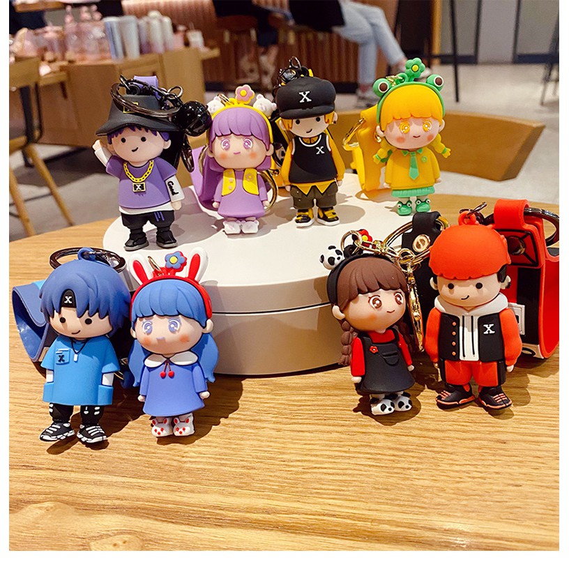 Móc khóa Cặp Couple xanh dương đáng yêu