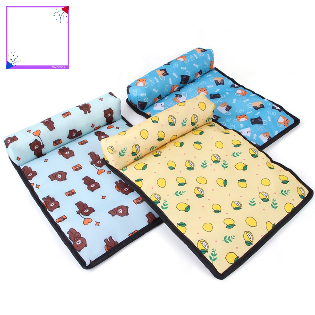 Đệm làm mát in họa tiết đáng yêu chống trượt chống mài mòn cho thú cưng