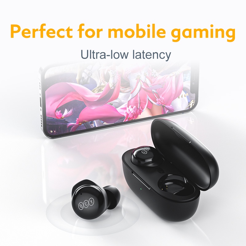 Tai nghe không dây QCY T17 Bluetooth 5.1 độ trễ thấp dùng chơi game ENC/gọi thoại
