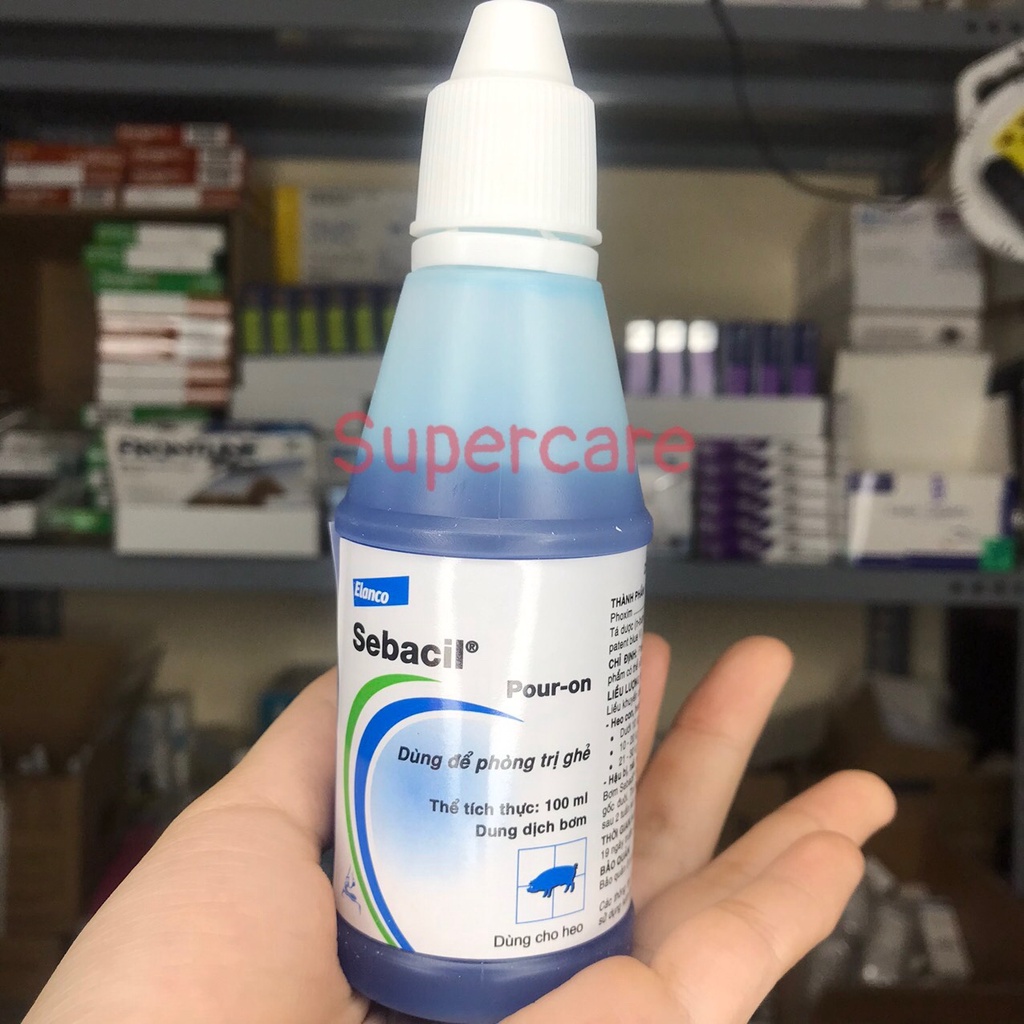 SEBACIL 100ml - Bôi Sống Lưng Chủ Tri Ve Ghẻ Nặng Heo & Chó