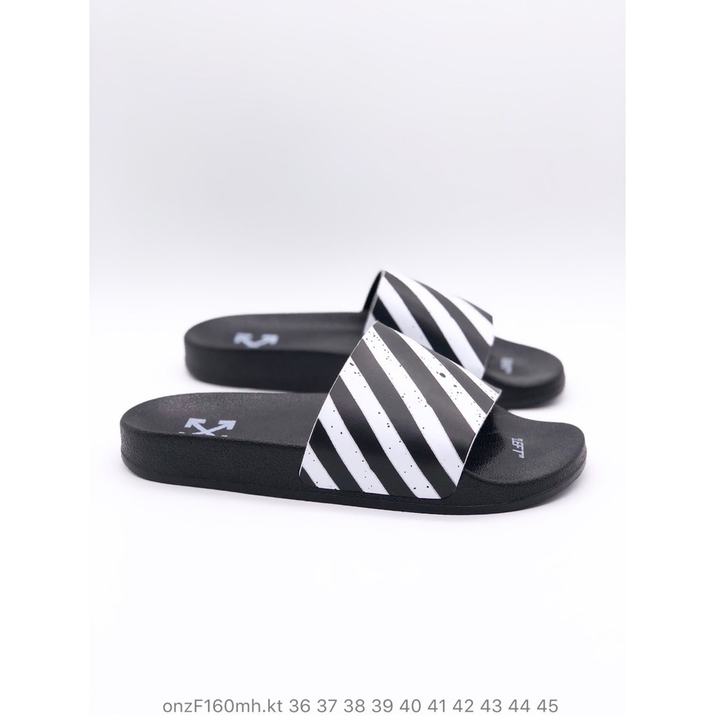 【kai】【Giá đặc biệt】OFF-WHITE OFFCLAL SHOE BOX OW onzf160mh.kt Joint slippers Joint SB slippers Zebra crossing