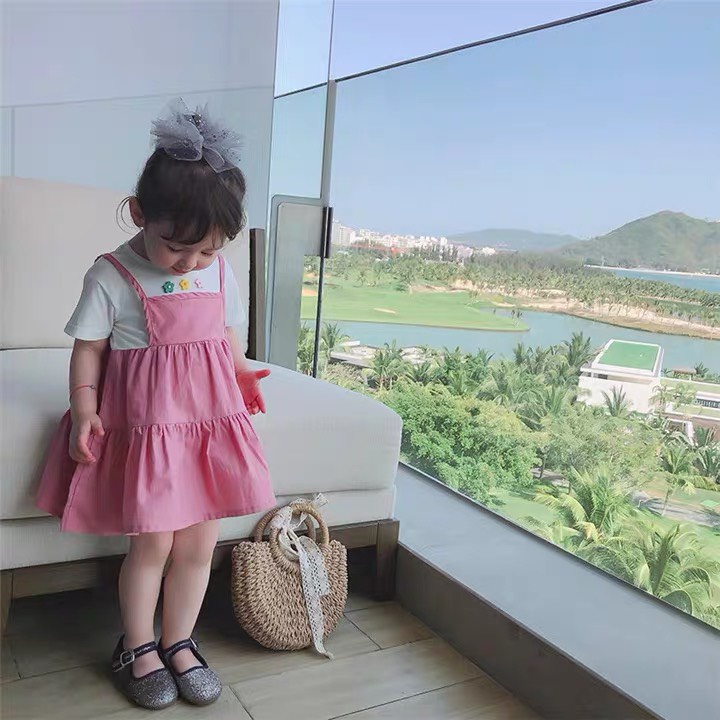 Váy bé gái từ 8-18kg - đầm bé gái chất liệu cotton phối đũi siêu mềm mát