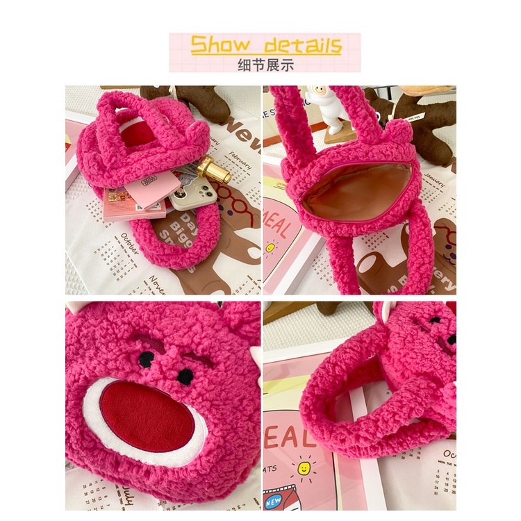 Ba Lô Đeo Vai Hình Gấu Pooh / Người Ngoài Hành Tinh Nhồi Bông Ba Mắt Dễ Thương Nhật Bản Sức Chứa Lớn Cho Bé Gái