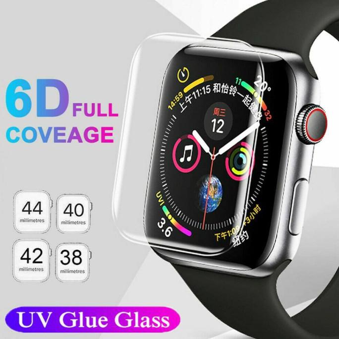 Kính cường lực 3D bảo vệ màn hình đồng hồ thông minh Apple Watch iwatch 44mm 42mm 38mm màu đen