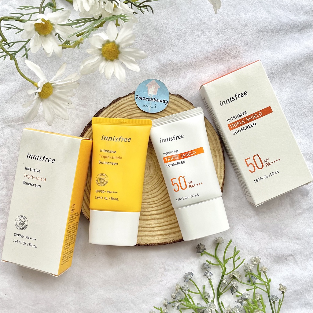 Kem Chống Nắng Hỗ Trợ Nâng Tone Da Innisfree Triple-Shield Sunscreen SPF 50+ 50ml