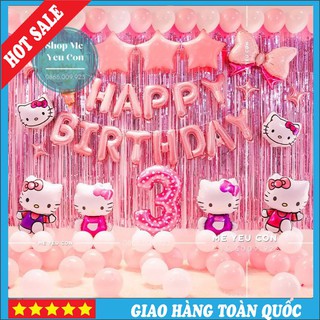 Trang Trí Sinh Nhật Hello Kitty, Combo Trang Trí Sinh Nhật, Thôi Nôi, Đầy Tháng Cho Bé Gái Siêu Đẹp 💓SALE SẬP SÀN💓