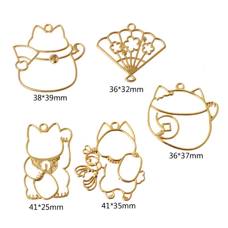 San * Khuôn Epoxy Viền Rỗng Làm Mặt Dây Chuyền Hình Mèo May Mắn Cho Lễ Phục Sinh