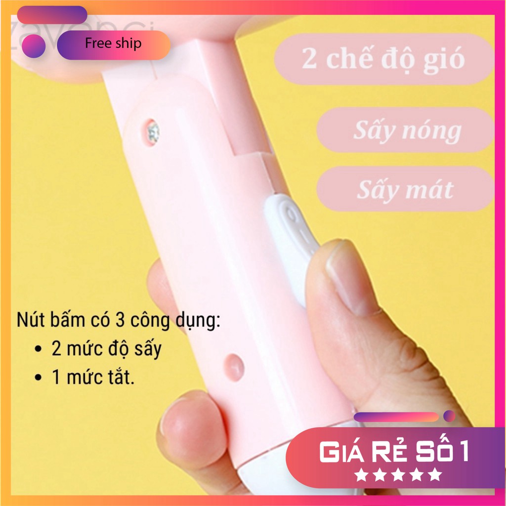 Máy sấy tóc LINE Máy sấy mini 2 chế độ 400W thiết kế nhỏ gọn xinh xắn