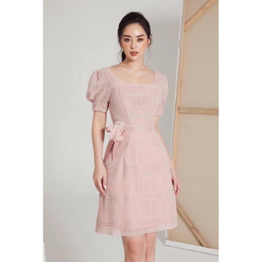 Đầm dự tiệc ren sang trọng nhiều màu kèm nơ