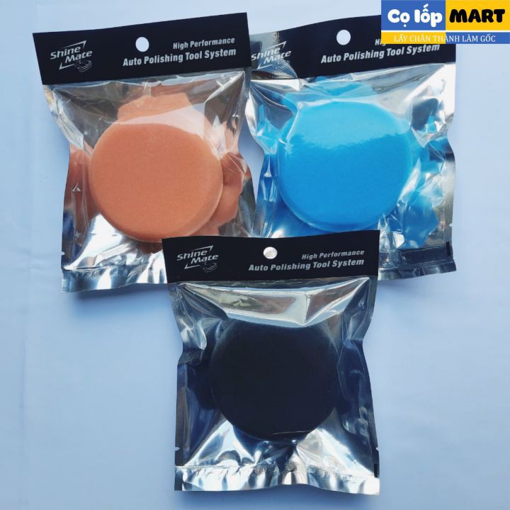 Phớt mút Shinemate 3inch, phớt mút đánh bóng hiệu chỉnh sơn xe ô tô, lắp cho máy đánh bóng xóa xước kết hợp xi đánh bóng