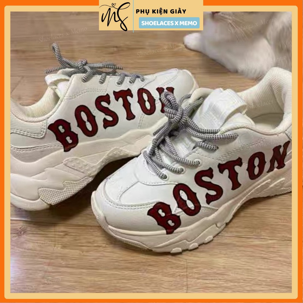 Dây giày MLB Chunky Boston dài 120cm, dây giày thể thao bản tròn Memolaces