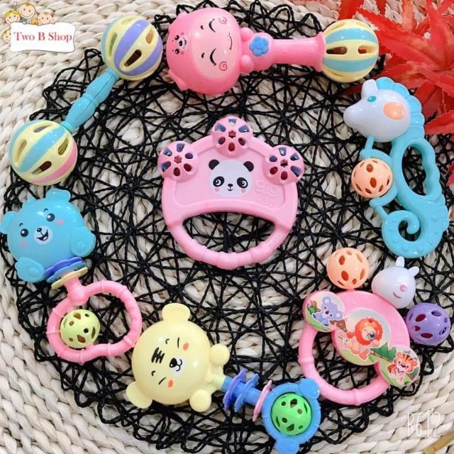 BỘ Đồ Chơi Xúc Xắc 7 Món- Lục Lạc Cho Bé