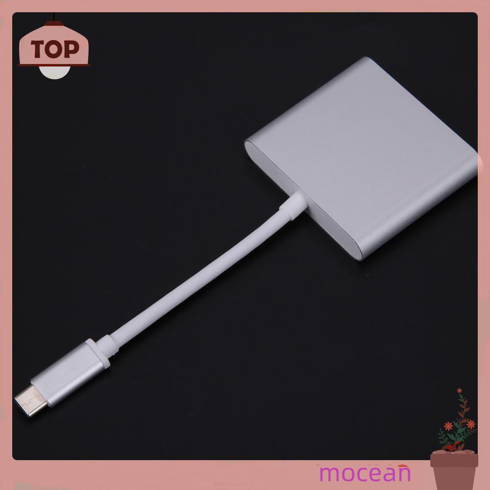 Mocean Type C 3.1 to USB3.0+ HDMI-compatible+Type C Female Charger Adapter for Apple Macbook