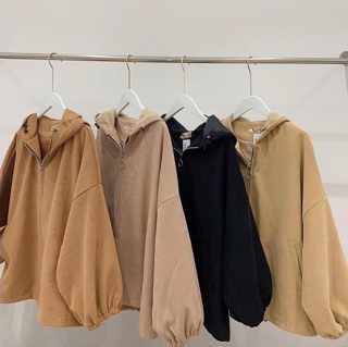 Áo khoác nhung tăm oversize