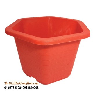 - Chậu nhựa lục giác 31 x 20 cm nhiều màu hàng đẹp, chuyên cho cây hoa cảnh.