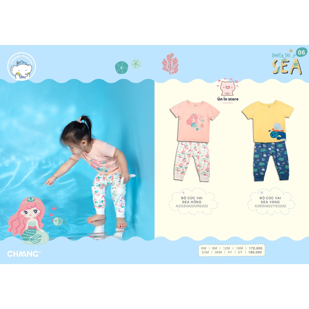 Chaang bộ cộc tay cúc vai quần dài Sea