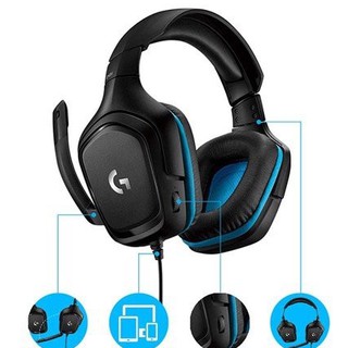 Tai nghe logitech g431 7.1 surround sound gaming headset - hàng chính hãng - bảo hành 12 tháng 1 đổi 1