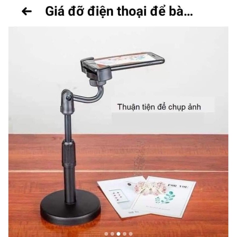 Giá đỡ điện thoại livestream xem video xoay 360 độ, đế nặng không đổ