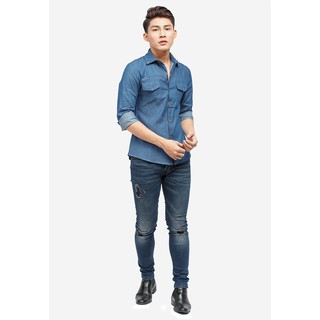Áo sơ mi nam denim Titishop ADN33