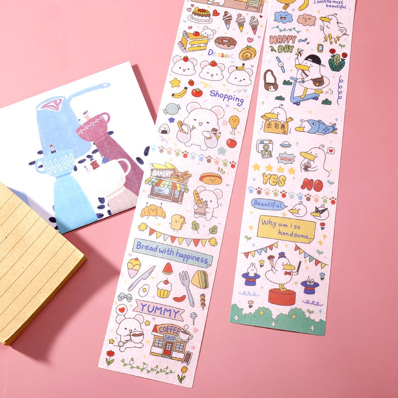 Hình dán sticker cute nền mờ hình cô gái, công chúa, động vật hoạt hình dễ thương - Corgi Shop