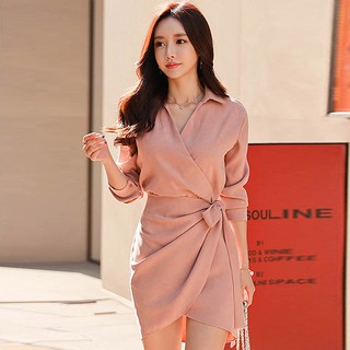 Đầm dáng dài cột nơ dễ thương xinh xắn đáng yêu cho nữ