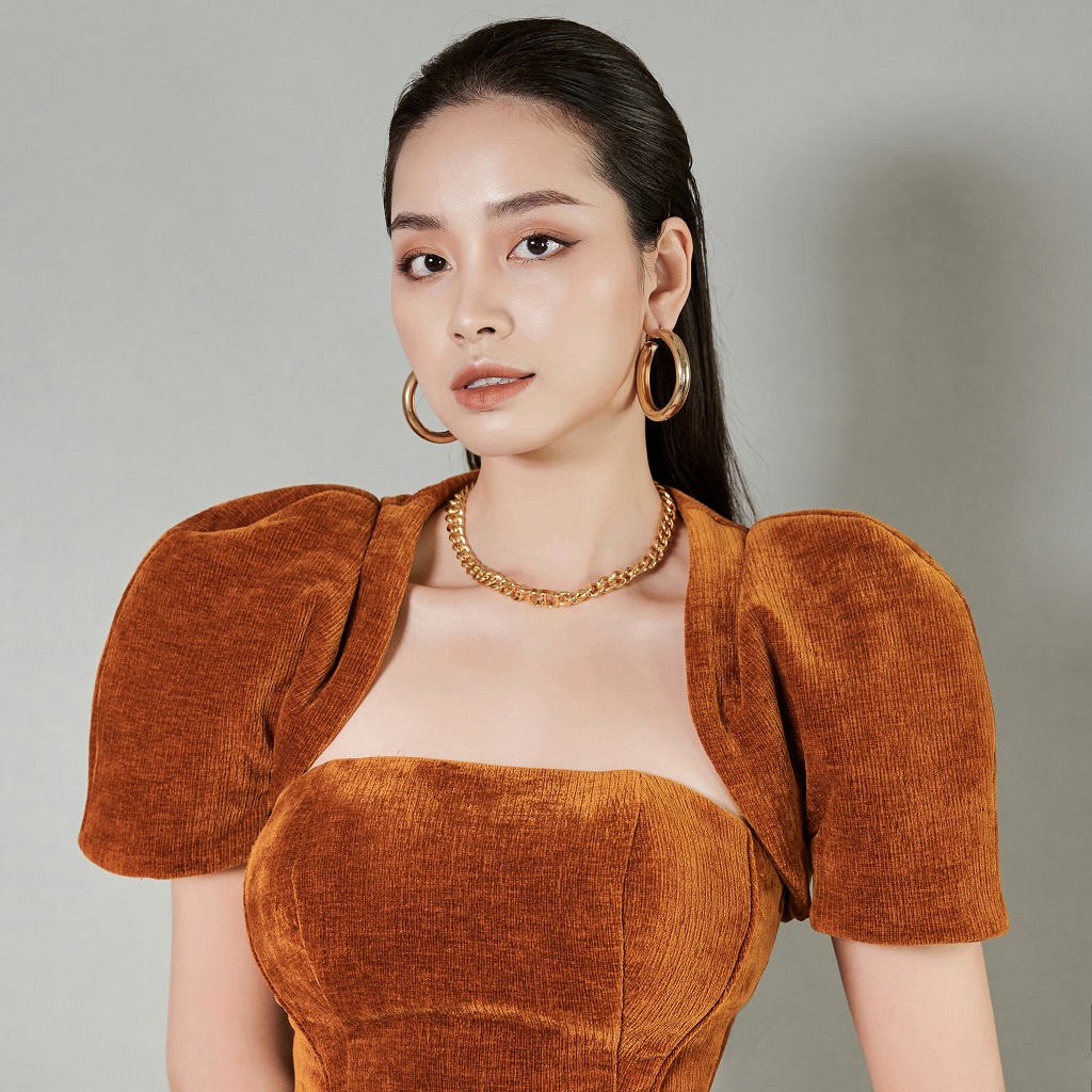 Set áo croptop LOLEM SV221 đầm cúp ngực dáng ôm quyến rũ kèm áo khoác kiểu