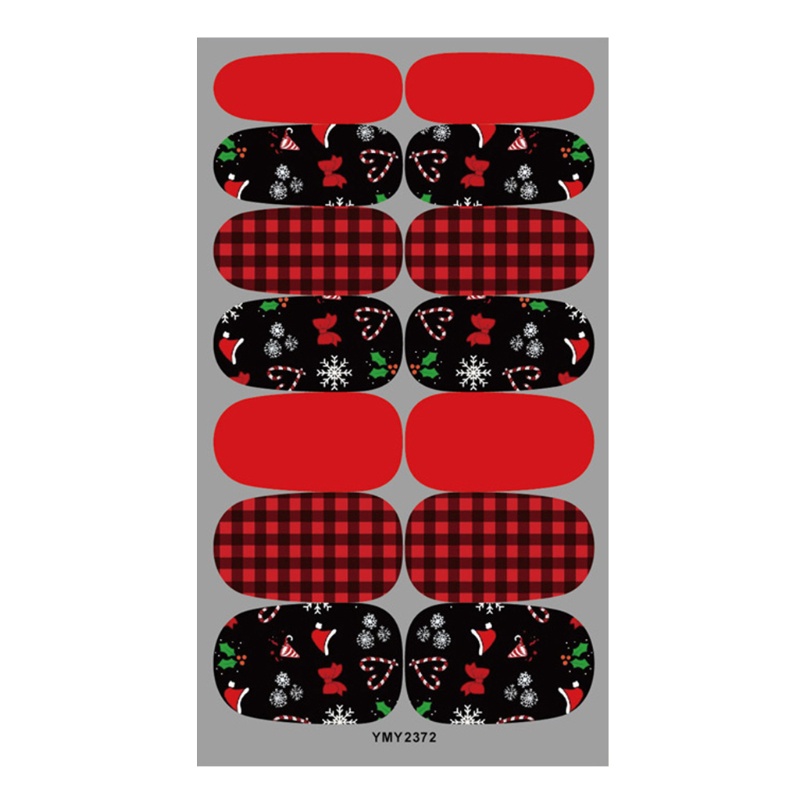 Miếng Dán Trang Trí Móng Tay Họa Tiết Bông Tuyết Giáng Sinh 14 Kiểu DIY