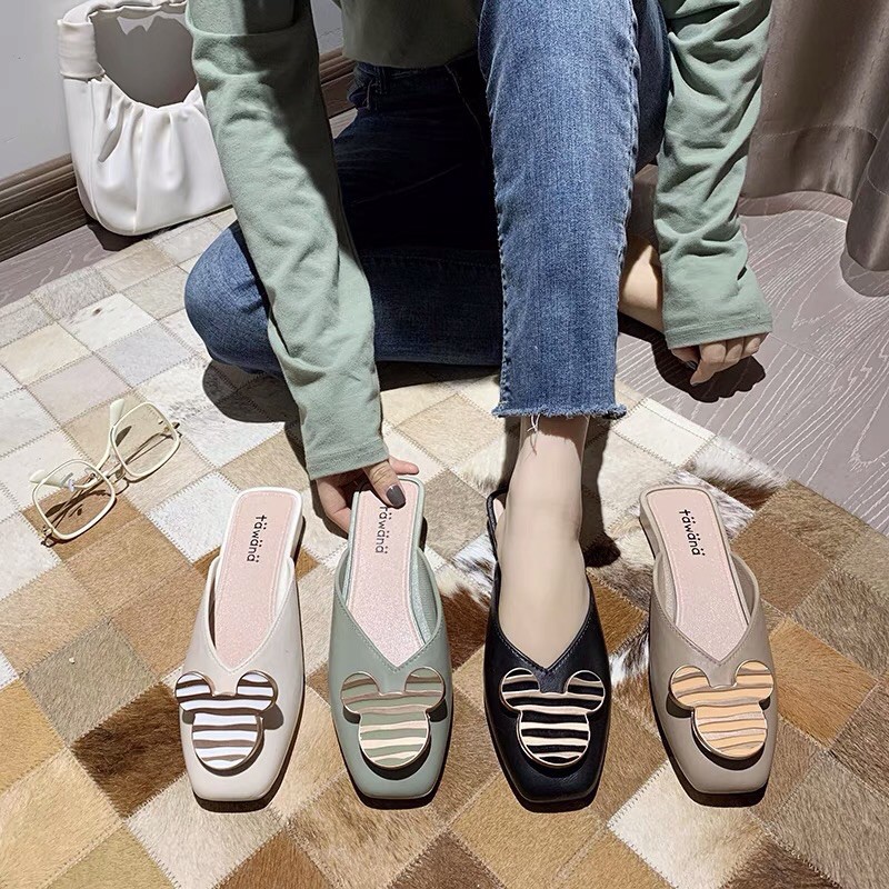 Sẵn hàng _ Sục mũi vuông meckey đế 2cm siêu bền dễ thương bản Hàn 2021