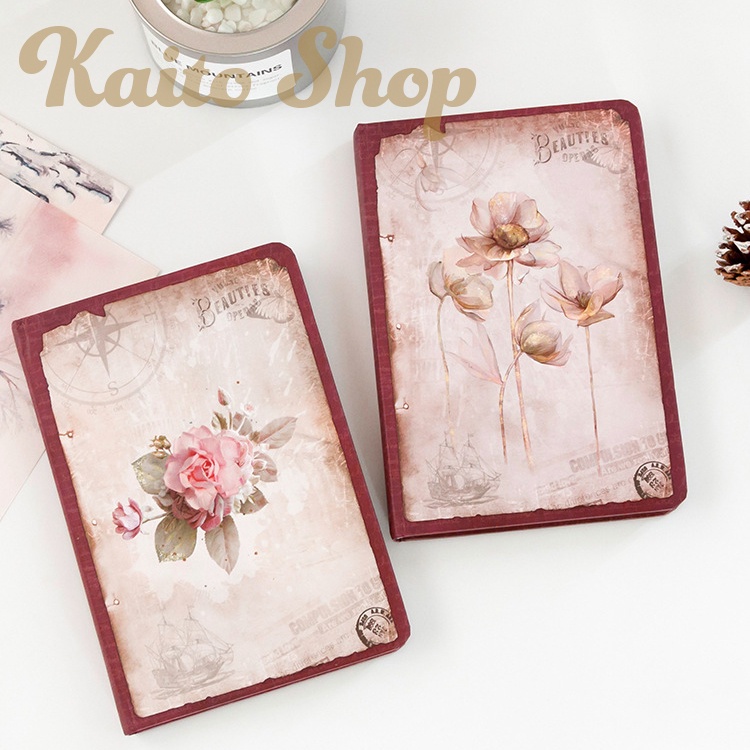 Sổ Tay A5 Phong Cách Retro Cổ Điển -  Sổ Ghi Chép Bìa Cứng 260 Trang -  Bullet Journal Chất Liệu Giấy Pha Kraft