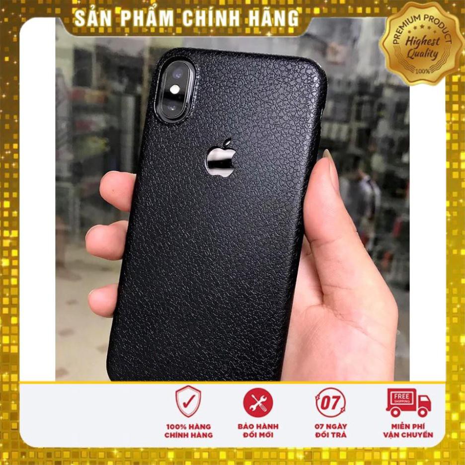 Ốp dẻo đen giả da cho iPhone 6/6S/6P/6SP/7/7P/X/XR/XS/XS MAX