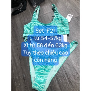 [SALE] Set Bikini F21 Xanh Vân (Còn Size XL)