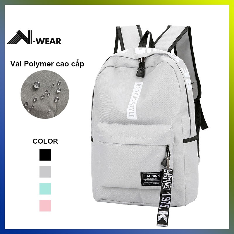 Balo nam nữ thời trang BL4126 vải Polymer 6-6 chống nước, Balo đi học, đi chơi, dã ngoại phong cách Hàn Quốc.