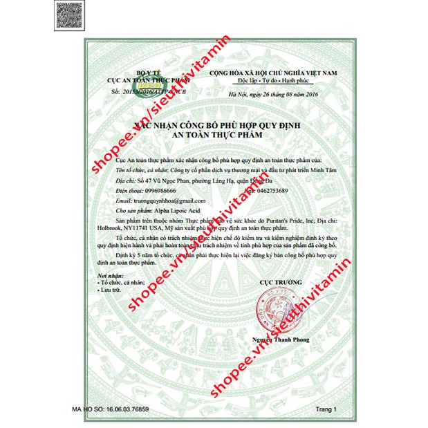 [CHÍNH HÃNG] Chống lão hóa, trẻ hóa bề mặt, ngừa tàn nhang làm sáng da - Alpha lipoic acid 300mg 60 viên Puritan’s Pride | BigBuy360 - bigbuy360.vn