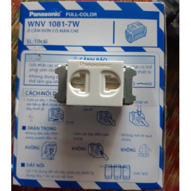 Ổ cắm đơn có màn che Panasonic WNV 1081-7W